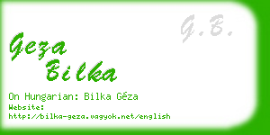 geza bilka business card